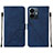 Custodia Portafoglio In Pelle Cover con Supporto Y01B per Vivo Y77 5G Blu