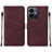 Custodia Portafoglio In Pelle Cover con Supporto Y01B per Vivo Y77e 5G Rosso Rosa