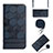 Custodia Portafoglio In Pelle Cover con Supporto Y01B per Xiaomi POCO C3 Blu