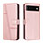 Custodia Portafoglio In Pelle Cover con Supporto Y01X per Google Pixel 6 5G Oro Rosa