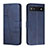 Custodia Portafoglio In Pelle Cover con Supporto Y01X per Google Pixel 6a 5G Blu