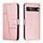 Custodia Portafoglio In Pelle Cover con Supporto Y01X per Google Pixel 7 Pro 5G Oro Rosa