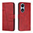 Custodia Portafoglio In Pelle Cover con Supporto Y01X per Huawei Honor X5 Plus Rosso