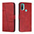 Custodia Portafoglio In Pelle Cover con Supporto Y01X per Motorola Moto E20 Rosso