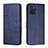 Custodia Portafoglio In Pelle Cover con Supporto Y01X per Motorola Moto E22 Blu