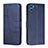 Custodia Portafoglio In Pelle Cover con Supporto Y01X per Motorola Moto E22S Blu