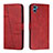 Custodia Portafoglio In Pelle Cover con Supporto Y01X per Motorola Moto E22S Rosso