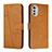 Custodia Portafoglio In Pelle Cover con Supporto Y01X per Motorola Moto E32 Marrone Chiaro