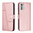 Custodia Portafoglio In Pelle Cover con Supporto Y01X per Motorola Moto E32s Oro Rosa