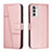 Custodia Portafoglio In Pelle Cover con Supporto Y01X per Motorola Moto Edge (2022) 5G Oro Rosa