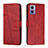 Custodia Portafoglio In Pelle Cover con Supporto Y01X per Motorola Moto Edge 30 Lite 5G Rosso