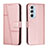 Custodia Portafoglio In Pelle Cover con Supporto Y01X per Motorola Moto Edge 30 Pro 5G Oro Rosa