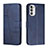 Custodia Portafoglio In Pelle Cover con Supporto Y01X per Motorola MOTO G52 Blu
