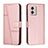 Custodia Portafoglio In Pelle Cover con Supporto Y01X per Motorola Moto G53 5G Oro Rosa