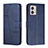 Custodia Portafoglio In Pelle Cover con Supporto Y01X per Motorola Moto G53j 5G Blu