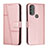 Custodia Portafoglio In Pelle Cover con Supporto Y01X per Motorola Moto G71 5G Oro Rosa