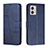 Custodia Portafoglio In Pelle Cover con Supporto Y01X per Motorola Moto G73 5G Blu