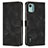 Custodia Portafoglio In Pelle Cover con Supporto Y01X per Nokia C12 Nero