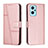 Custodia Portafoglio In Pelle Cover con Supporto Y01X per Oppo A96 4G Oro Rosa