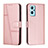 Custodia Portafoglio In Pelle Cover con Supporto Y01X per Realme 10T 5G Oro Rosa