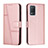 Custodia Portafoglio In Pelle Cover con Supporto Y01X per Realme 8s 5G Oro Rosa