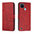 Custodia Portafoglio In Pelle Cover con Supporto Y01X per Realme C25Y India Rosso