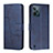 Custodia Portafoglio In Pelle Cover con Supporto Y01X per Realme C31 Blu