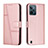 Custodia Portafoglio In Pelle Cover con Supporto Y01X per Realme C31 Oro Rosa