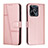 Custodia Portafoglio In Pelle Cover con Supporto Y01X per Realme C53 Oro Rosa