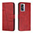 Custodia Portafoglio In Pelle Cover con Supporto Y01X per Realme Narzo 50 5G Rosso