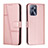 Custodia Portafoglio In Pelle Cover con Supporto Y01X per Realme Narzo 50A Prime Oro Rosa