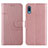 Custodia Portafoglio In Pelle Cover con Supporto Y01X per Samsung Galaxy A02 Oro Rosa