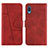 Custodia Portafoglio In Pelle Cover con Supporto Y01X per Samsung Galaxy A02 Rosso