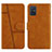 Custodia Portafoglio In Pelle Cover con Supporto Y01X per Samsung Galaxy A71 4G A715 Marrone Chiaro