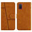 Custodia Portafoglio In Pelle Cover con Supporto Y01X per Samsung Galaxy M02s Marrone Chiaro