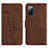 Custodia Portafoglio In Pelle Cover con Supporto Y01X per Samsung Galaxy S20 FE 5G Marrone