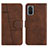 Custodia Portafoglio In Pelle Cover con Supporto Y01X per Samsung Galaxy S20 Plus Marrone