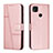 Custodia Portafoglio In Pelle Cover con Supporto Y01X per Xiaomi POCO C3 Oro Rosa