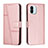 Custodia Portafoglio In Pelle Cover con Supporto Y01X per Xiaomi Poco C50 Oro Rosa