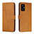 Custodia Portafoglio In Pelle Cover con Supporto Y01X per Xiaomi Poco M4 5G Marrone Chiaro