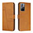 Custodia Portafoglio In Pelle Cover con Supporto Y01X per Xiaomi Poco M4 Pro 5G Marrone Chiaro