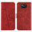 Custodia Portafoglio In Pelle Cover con Supporto Y01X per Xiaomi Poco X3 Pro Rosso