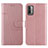 Custodia Portafoglio In Pelle Cover con Supporto Y01X per Xiaomi Redmi 9 Power Oro Rosa