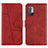 Custodia Portafoglio In Pelle Cover con Supporto Y01X per Xiaomi Redmi Note 10 5G Rosso