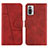 Custodia Portafoglio In Pelle Cover con Supporto Y01X per Xiaomi Redmi Note 10 Pro 4G Rosso