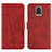 Custodia Portafoglio In Pelle Cover con Supporto Y01X per Xiaomi Redmi Note 9S Rosso