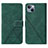 Custodia Portafoglio In Pelle Cover con Supporto Y02B per Apple iPhone 15 Plus Verde