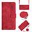 Custodia Portafoglio In Pelle Cover con Supporto Y02B per Google Pixel 6a 5G Rosso