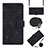 Custodia Portafoglio In Pelle Cover con Supporto Y02B per Huawei Enjoy 50 Nero