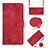 Custodia Portafoglio In Pelle Cover con Supporto Y02B per Huawei Enjoy 50 Rosso